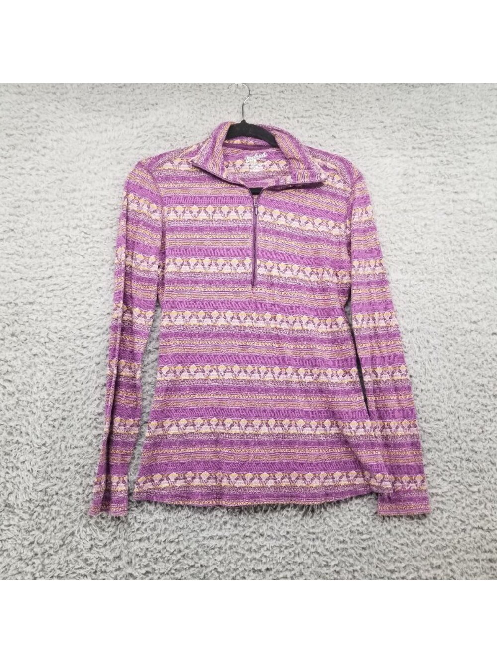 Woolrich Top Womens Small Purple 1/4 Zip Stretch Base Layer Gorpcore